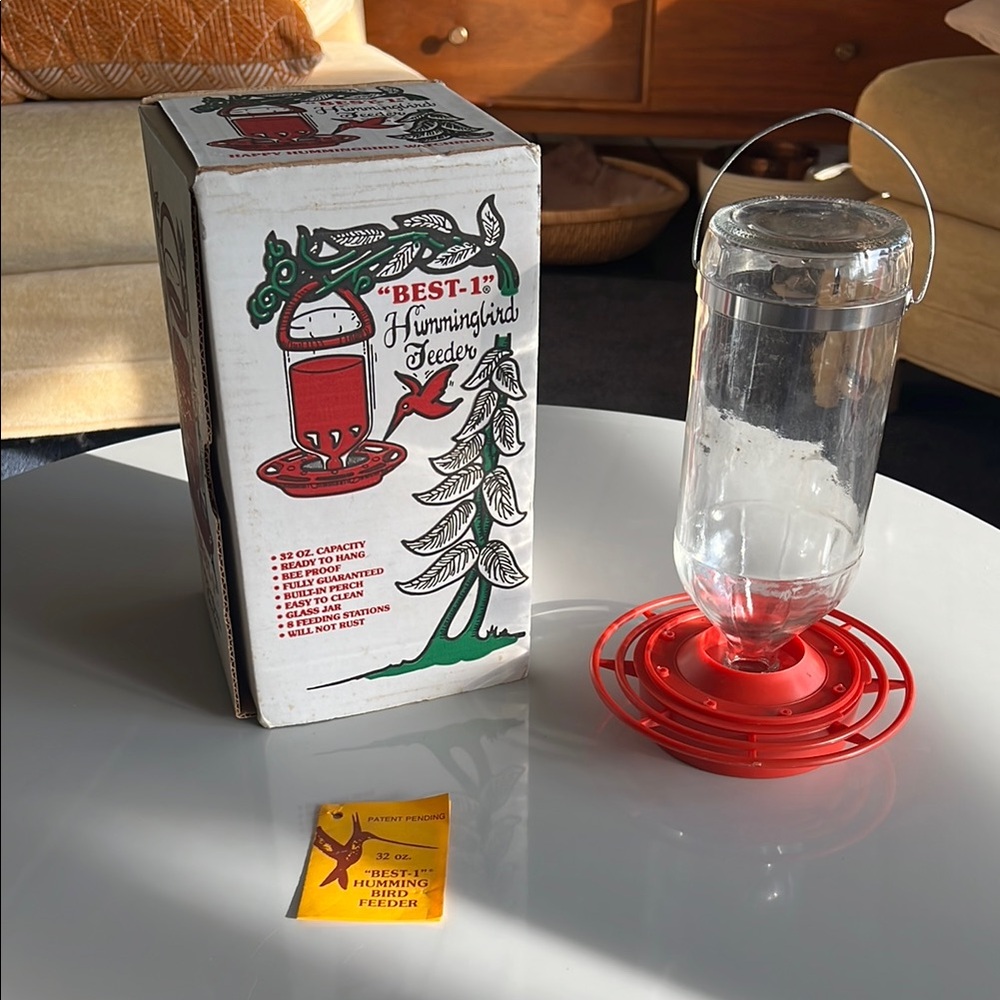 Festive Red Hummingbird Feeder for Holiday Cheer